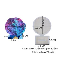 Epoksi  Silikon Kalıp Tırtıklı Kenar Ayaklı Magnet Kalıbı 7 CM  Epoksi  Silikon Kalıp Tırtıklı Kenar Ayaklı Magnet Kalıbı 7 CM