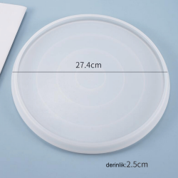 Epoksi Silikon Kalıp Yuvarlak Bombeli Tepsi ve Sunumluk Silikon Kalıbı