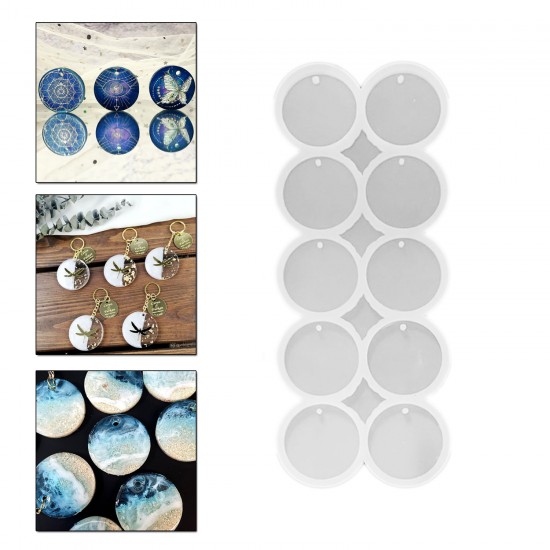 Epoksi Silikon Kalıp Yuvarlak Delikli Anahtarlık Kalıbı 5 CM 10 Lu Epoksi Silikon Kalıp Yuvarlak Delikli Anahtarlık Kalıbı 5 CM 10 Lu