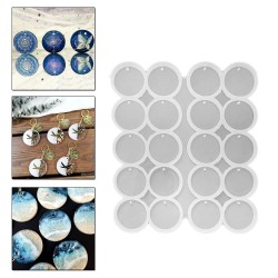 Epoksi Silikon Kalıp Yuvarlak Delikli Anahtarlık Kalıbı 5 CM 20 Li