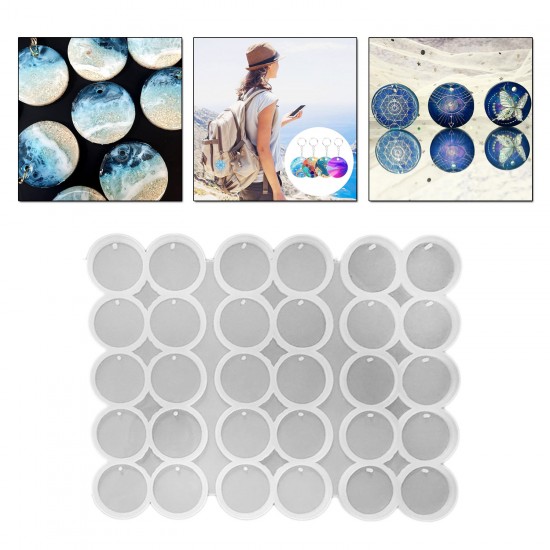 Epoksi Silikon Kalıp Yuvarlak Delikli Anahtarlık Kalıbı 5 CM 30 Lu Epoksi Silikon Kalıp Yuvarlak Delikli Anahtarlık Kalıbı 5 CM 30 Lu