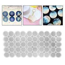 Epoksi Silikon Kalıp Yuvarlak Delikli Anahtarlık Kalıbı 5 CM 50 Li