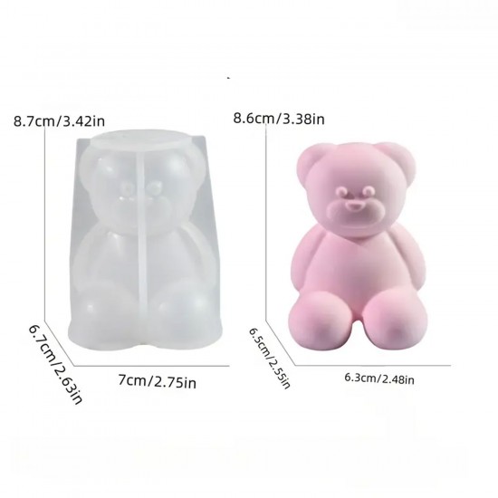 Epoksi Silikon Taş Tozu Beton Mum Kalıbı Büyük Boy Sevimli Ayıcık Kalıbı 7.8x7x6.7 CM Epoksi Silikon Taş Tozu Beton Mum Kalıbı Büyük Boy Sevimli Ayıcık Kalıbı 7.8x7x6.7 CM