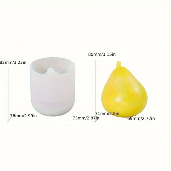 Epoksi Silikon Armut Taş Tozu Kalıbı 8.2X7.3 CM Epoksi Silikon Armut Taş Tozu Kalıbı 8.2X7.3 CM