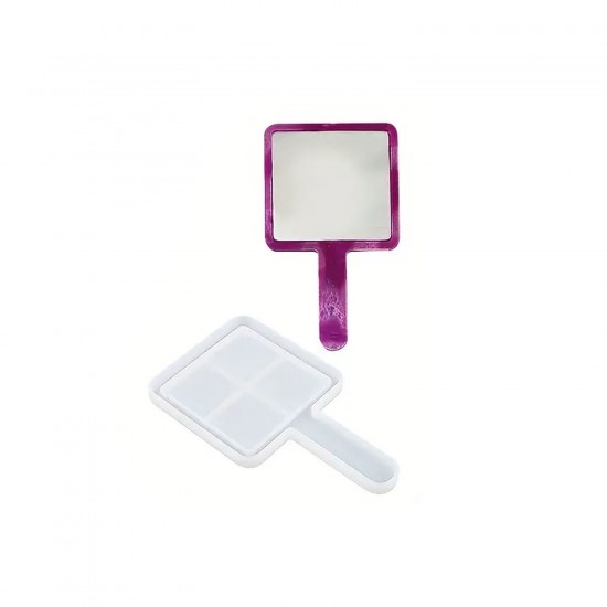 Epoksi Silikon Saplı Ayna Kalıbı Kare 16.5X9.5 CM Epoksi Silikon Saplı Ayna Kalıbı Kare 16.5X9.5 CM