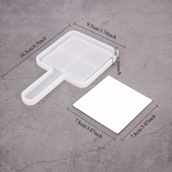 Epoksi Silikon Saplı Ayna Kalıbı Kare 16.5X9.5 CM Epoksi Silikon Saplı Ayna Kalıbı Kare 16.5X9.5 CM