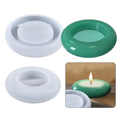 Epoksi, Taş Tozu Yuvarlak Tealight Mumluk Silikon Kalıbı