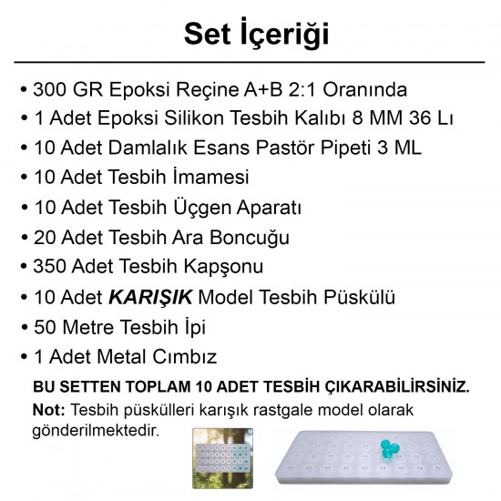 Epoksi Tesbih Kalıbı Yapım Seti 8 MM Epoksi Tesbih Kalıbı Yapım Seti 8 MM