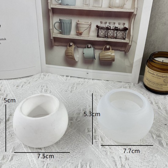 Epoksi Yuvarlak Beton Saksı ve Mumluk Silikon Kalıbı 5.3X7.7 CM Epoksi Yuvarlak Beton Saksı ve Mumluk Silikon Kalıbı 5.3X7.7 CM