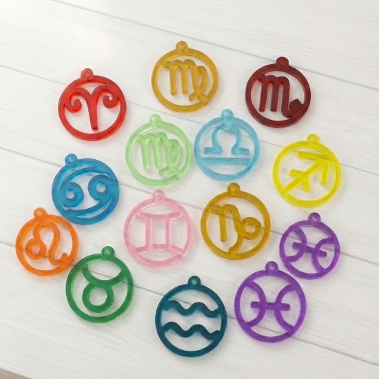 Epoksi Yuvarlak Burç Kalıbı Anahtarlık ve Kolye Kalıbı Epoksi Yuvarlak Burç Kalıbı Anahtarlık ve Kolye Kalıbı