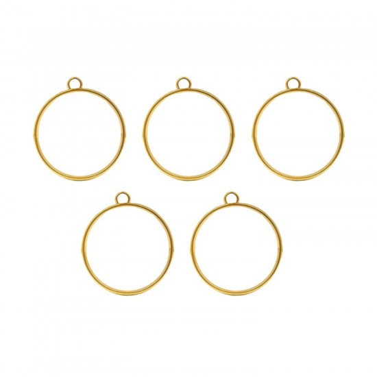 Epoksi Yuvarlak Daire Model Metal Kolye Takı Ucu (5 Adet) Epoksi Yuvarlak Daire Model Metal Kolye Takı Ucu (5 Adet)