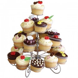 Metal Cupcake Standı 4 Katlı 23 Lü Kek Standı Metal Cupcake Standı 4 Katlı 23 Lü Kek Standı