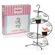 Metal Cupcake Standı Siyah / 15 Li Kek Standı
