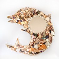 Yunus Balığı Deniz Kabuğu Kaplamalı Ayna Yunus Balığı Deniz Kabuğu Kaplamalı Ayna