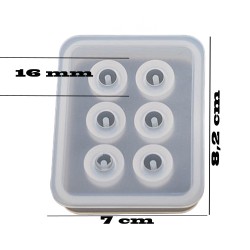 Epoksi Boncuk Şekilli Tesbih Ve Bileklik Silikon Kalıp 16mm 6 Lı