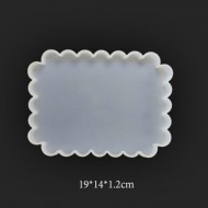 Epoksi Silikon  Kalıp Fırfırlı  Tepsi Kalıbı 14 X 19 CM Epoksi Silikon  Kalıp Fırfırlı  Tepsi Kalıbı 14 X 19 CM