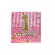 Kağıt Peçete 1 Yaşında Yazılı 33X33 CM (20 Adet) Kağıt Peçete 1 Yaşında Yazılı 33X33 CM (20 Adet)