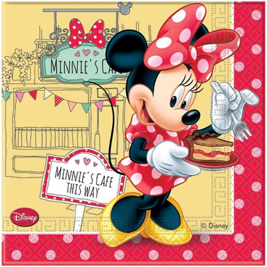 Minnie Mause Cafe Temalı Kağıt Peçete 33X33 Cm (20 Adet)