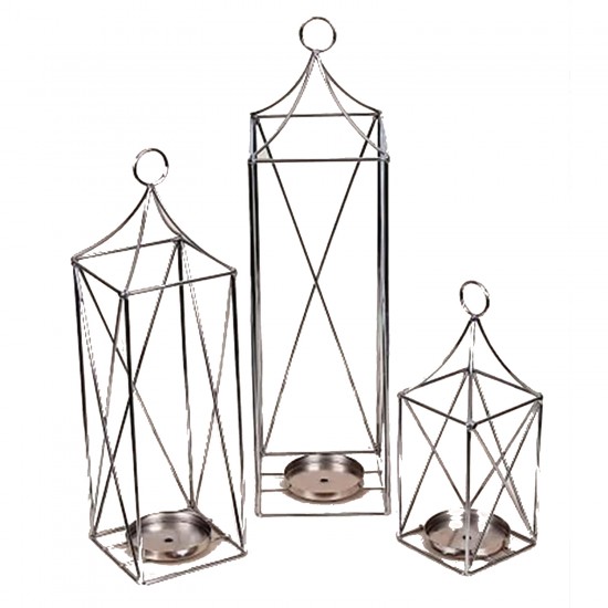 Metal 3Lü Set Dekoratif Mumluk Fener Metal 3Lü Set Dekoratif Mumluk Fener