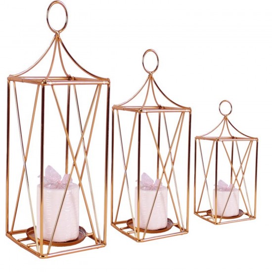 Metal 3Lü Set Dekoratif Mumluk Fener Metal 3Lü Set Dekoratif Mumluk Fener