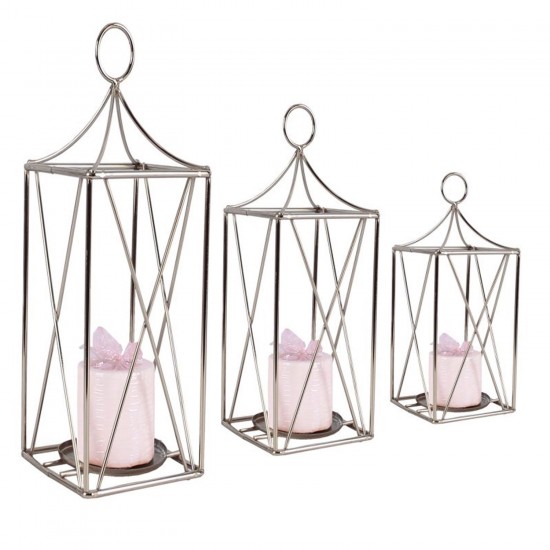 Metal 3Lü Set Dekoratif Mumluk Fener Metal 3Lü Set Dekoratif Mumluk Fener