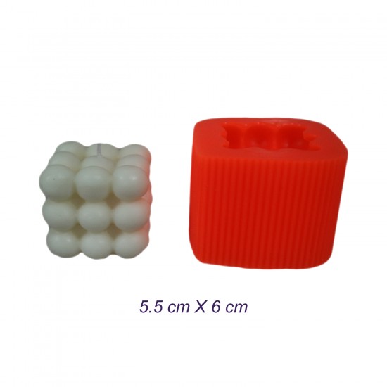 Silikon Mum Kalıbı Bubble Model KARE 5.5X6 CM Silikon Mum Kalıbı Bubble Model KARE 5.5X6 CM