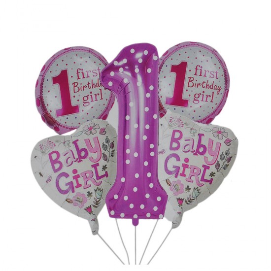 1 Yaş Baby Boy/ Baby Girl Folyo Balon Yıldızlı Set