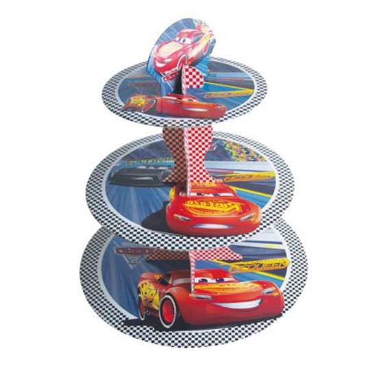 3 Katlı Karton Cupcake Standı The Cars Temalı Kek Standı 3 Katlı Karton Cupcake Standı The Cars Temalı Kek Standı