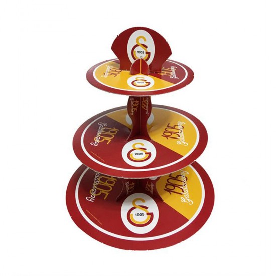 3 Katlı Karton Cupcake Standı Galatasaray Temalı Kek Standı 3 Katlı Karton Cupcake Standı Galatasaray Temalı Kek Standı