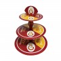3 Katlı Karton Cupcake Standı Galatasaray Temalı Kek Standı 3 Katlı Karton Cupcake Standı Galatasaray Temalı Kek Standı