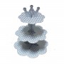 3 Katlı Karton Cupcake Standı Kral Taçlı Puantiyeli Kek Standı 3 Katlı Karton Cupcake Standı Kral Taçlı Puantiyeli Kek Standı