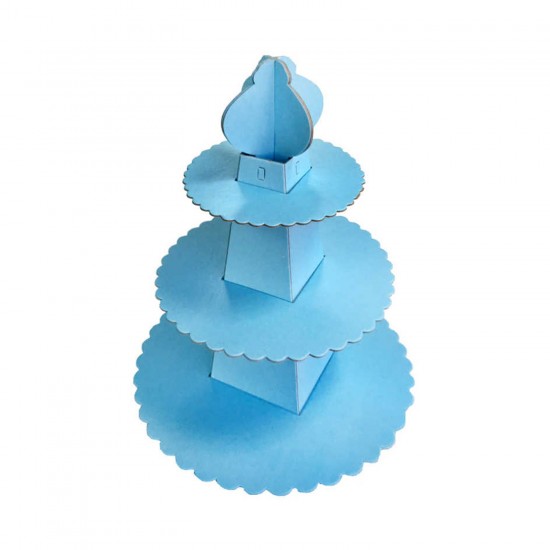 3 Katlı Karton Cupcake Standı Piramit Modeli Düz Renk Kek Standı 3 Katlı Karton Cupcake Standı Piramit Modeli Düz Renk Kek Standı