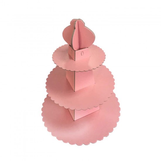 3 Katlı Karton Cupcake Standı Piramit Modeli Düz Renk Kek Standı 3 Katlı Karton Cupcake Standı Piramit Modeli Düz Renk Kek Standı