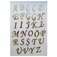 Alfabe Aynalı Pleksi 4 Cm -GOLD Kendinden Yapışkanlı Flexi Harf  Alfabe Aynalı Pleksi 4 Cm -GOLD Kendinden Yapışkanlı Flexi Harf