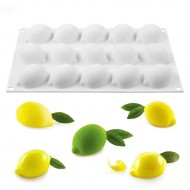 3D Meyve Limon Şekilli Silikon Kalıp Pasta Kek ve Çikolata Kalıbı 15 Li
