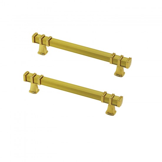 Defne Zamak Kulp Kare Çizgili Model  Yüzüklü Tepsi Kulpu 12 CM (2 Adet)