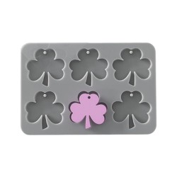 Epoksi Silikon Kalıp Yonca Kalıbı Yonca Anahtarlık Kalıbı 6 Lı