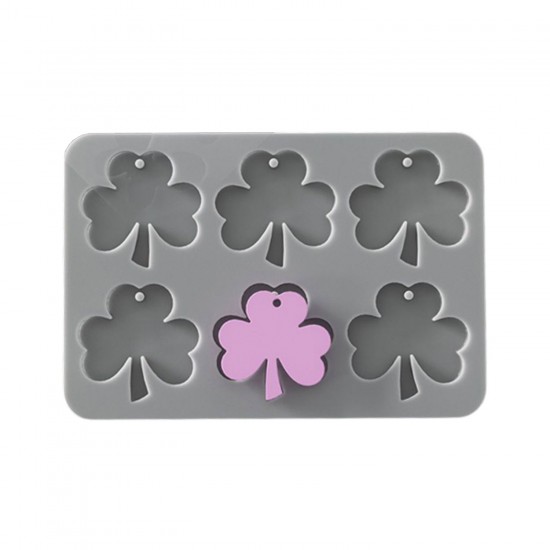 Epoksi Silikon Kalıp Yonca Kalıbı Yonca Anahtarlık Kalıbı 6 Lı