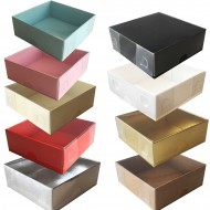 Asetat Kapaklı Karton Kutu Düz Renk 9X9X3 CM (50 Adet)