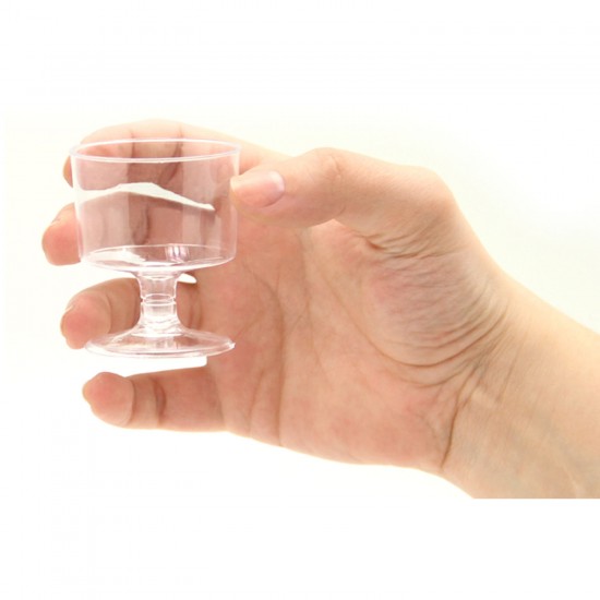 Ayaklı Shot Bardağı Küçük Plastik Kadeh 50 ML (6 Adet)