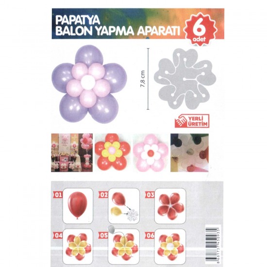 Balon Çiçek ve Papatya Yapma Aparatı Büyük Boy (6 Adet) Balon Çiçek ve Papatya Yapma Aparatı Büyük Boy (6 Adet)