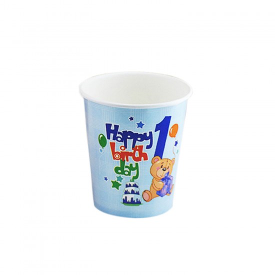 Bardak Karton 1 Yaş Happy Birthday Ayıcıklı (8 Adet) Bardak Karton 1 Yaş Happy Birthday Ayıcıklı (8 Adet)