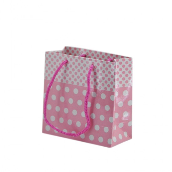 Karton Çanta Minik Boy Puantiyeli 11X11 Cm (50 Adet)