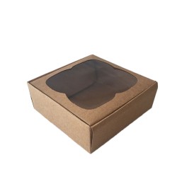 Çerçeveli Karton Kutu Pencereli 9X9X3 CM (50 Adet) Çerçeveli Karton Kutu Pencereli 9X9X3 CM (50 Adet)