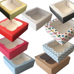 Çerçeveli Karton Kutu Pencereli 9X9X3 CM (50 Adet) Çerçeveli Karton Kutu Pencereli 9X9X3 CM (50 Adet)
