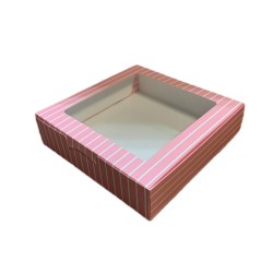 Pencereli Karton Kutu Çizgili  Model 25X25X5 CM (10 Adet) Pencereli Karton Kutu Çizgili  Model 25X25X5 CM (10 Adet)
