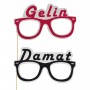 Çubuklu Gözlük Gelin / Damat (5 Adet) Çubuklu Gözlük Gelin / Damat (5 Adet)