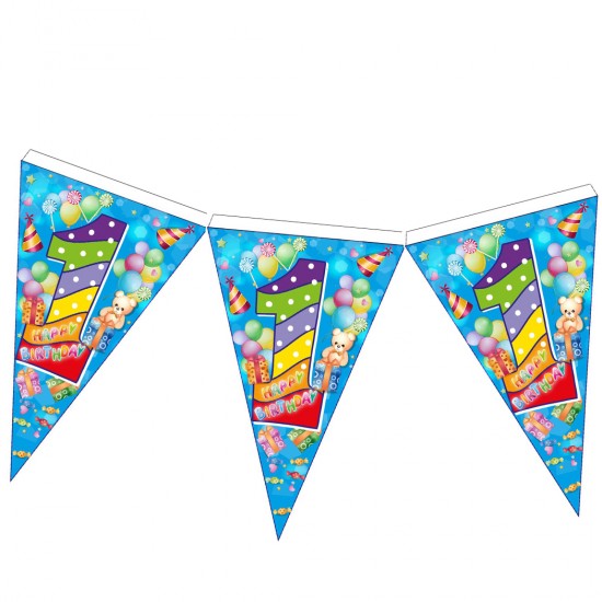 Flama 1 Yaş Ayıcıklı Happy Birithday Yazılı Flama 1 Yaş Ayıcıklı Happy Birithday Yazılı