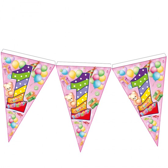 Flama 1 Yaş Ayıcıklı Happy Birithday Yazılı Flama 1 Yaş Ayıcıklı Happy Birithday Yazılı