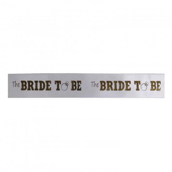 Gelin Kuşağı Altın Varaklı The Bride To Be 6 CM X 2 MT Kurdele Gelin Kuşağı Altın Varaklı The Bride To Be 6 CM X 2 MT Kurdele